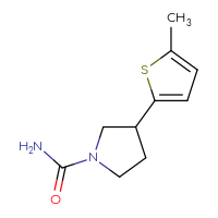 Chemical structure of 3-(5-methylthiophen-2-yl)pyrrolidine-1-carboxamide - CSSB14860999453
