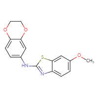 Chemical structure of N-(2,3-dihydro-1,4-benzodioxin-6-yl)-6-methoxy-1,3-benzothiazol-2-amine - CSSB00020652175
