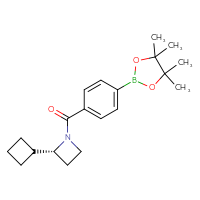 Chemical structure of (2R)-2-cyclobutyl-1-[4-(4,4,5,5-tetramethyl-1,3,2-dioxaborolan-2-yl)benzoyl]azetidine - CSSB20810216141