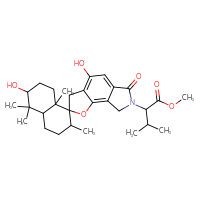 Chemical structure of methyl 2-{4,6'-dihydroxy-2',5',5',8'a-tetramethyl-6-oxo-3,3',4',4'a,5',6,6',7,7',8,8',8'a-dodecahydro-2'H-spiro[furo[2,3-e]isoindole-2,1'-naphthalen]-7-yl}-3-methylbutanoate - CSSB06629247654