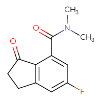 Chemical structure of 6-fluoro-N,N-dimethyl-3-oxo-2,3-dihydro-1H-indene-4-carboxamide - CSSB07133972051