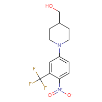 Chemical structure of {1-[4-nitro-3-(trifluoromethyl)phenyl]piperidin-4-yl}methanol - CSSB00058908988