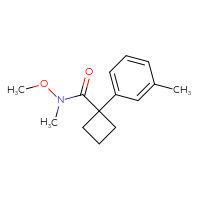 Chemical structure of N-methoxy-N-methyl-1-(3-methylphenyl)cyclobutane-1-carboxamide - CSSB00000516500