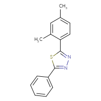 Chemical structure of 2-(2,4-dimethylphenyl)-5-phenyl-1,3,4-thiadiazole - CSSB06963376691