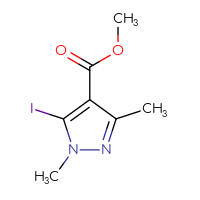 Chemical structure of methyl 5-iodo-1,3-dimethyl-1H-pyrazole-4-carboxylate - CSSB03550245479
