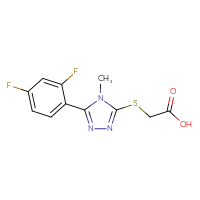 Chemical structure of 2-{[5-(2,4-difluorophenyl)-4-methyl-4H-1,2,4-triazol-3-yl]sulfanyl}acetic acid - CSSB00001318052