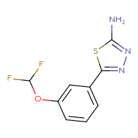 Chemical structure of 5-[3-(difluoromethoxy)phenyl]-1,3,4-thiadiazol-2-amine - CSSB00000313553