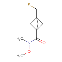 Chemical structure of 3-(fluoromethyl)-N-methoxy-N-methylbicyclo[1.1.1]pentane-1-carboxamide - CSSB06098804235