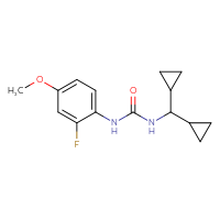 Chemical structure of 3-(dicyclopropylmethyl)-1-(2-fluoro-4-methoxyphenyl)urea - CSSB02027718165