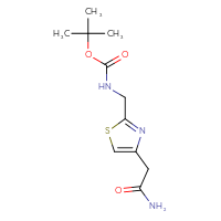 Chemical structure of tert-butyl N-{[4-(carbamoylmethyl)-1,3-thiazol-2-yl]methyl}carbamate - CSSB00113844062