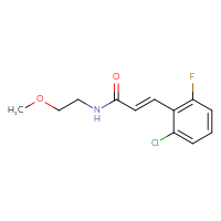Chemical structure of (2E)-3-(2-chloro-6-fluorophenyl)-N-(2-methoxyethyl)prop-2-enamide - CSSS00132841986