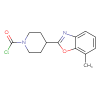 Chemical structure of 4-(7-methyl-1,3-benzoxazol-2-yl)piperidine-1-carbonyl chloride - CSSB21224772661