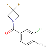 Chemical structure of 1-(3-chloro-4-methylbenzoyl)-3,3-difluoroazetidine - CSSB01994502048