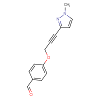 Chemical structure of 4-{[3-(1-methyl-1H-pyrazol-3-yl)prop-2-yn-1-yl]oxy}benzaldehyde - CSSB21298173982
