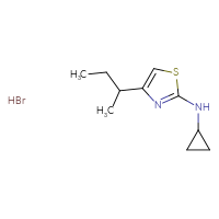 Chemical structure of 4-(butan-2-yl)-N-cyclopropyl-1,3-thiazol-2-amine hydrobromide - CSSB00025771872