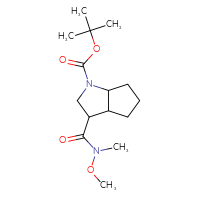 Chemical structure of tert-butyl 3-[methoxy(methyl)carbamoyl]-octahydrocyclopenta[b]pyrrole-1-carboxylate - CSSB14835206914