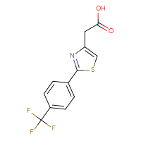 Chemical structure of 2-{2-[4-(trifluoromethyl)phenyl]-1,3-thiazol-4-yl}acetic acid - CSSB00000630852
