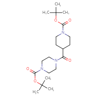 Chemical structure of tert-butyl 4-{1-[(tert-butoxy)carbonyl]piperidine-4-carbonyl}piperazine-1-carboxylate - CSSB00000024875