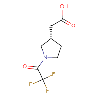 Chemical structure of 2-[(3S)-1-(2,2,2-trifluoroacetyl)pyrrolidin-3-yl]acetic acid - CSSB00153415889