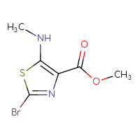 Chemical structure of methyl 2-bromo-5-(methylamino)-1,3-thiazole-4-carboxylate - CSSB00010163757