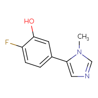 Chemical structure of 2-fluoro-5-(1-methyl-1H-imidazol-5-yl)phenol - CSSB03322540662