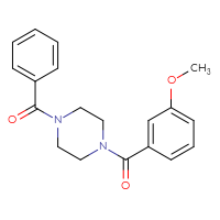 Chemical structure of 1-benzoyl-4-(3-methoxybenzoyl)piperazine - CSSB00026274733