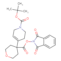 Chemical structure of tert-butyl 4-(4-{[(1,3-dioxo-2,3-dihydro-1H-isoindol-2-yl)oxy]carbonyl}oxan-4-yl)-1,2,3,6-tetrahydropyridine-1-carboxylate - CSSB00116226665