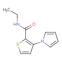 Chemical structure of N-ethyl-3-(1H-pyrrol-1-yl)thiophene-2-carboxamide - CSSB00011196513