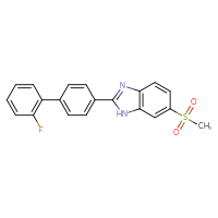 Chemical structure of 2-{2'-fluoro-[1,1'-biphenyl]-4-yl}-6-methanesulfonyl-1H-1,3-benzodiazole - CSSB06633781287