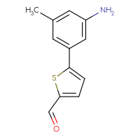 Chemical structure of 5-(3-amino-5-methylphenyl)thiophene-2-carbaldehyde - CSSB00102699900