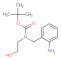 Chemical structure of tert-butyl N-[(2-aminophenyl)methyl]-N-(2-hydroxyethyl)carbamate - CSSB00010779979