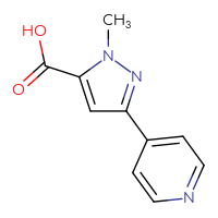 Chemical structure of 1-methyl-3-(pyridin-4-yl)-1H-pyrazole-5-carboxylic acid - CSSB00010112767