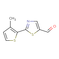 Chemical structure of 2-(3-methylthiophen-2-yl)-1,3-thiazole-5-carbaldehyde - CSSB00011446826