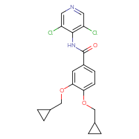 Chemical structure of 3,4-bis(cyclopropylmethoxy)-N-(3,5-dichloropyridin-4-yl)benzamide - CSSB00016991150