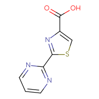 Chemical structure of 2-(pyrimidin-2-yl)-1,3-thiazole-4-carboxylic acid - CSSB00000741679