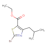 Chemical structure of ethyl 2-bromo-4-(2-methylpropyl)-1,3-thiazole-5-carboxylate - CSSB00046076755