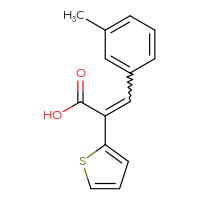 Chemical structure of 3-(3-methylphenyl)-2-(thiophen-2-yl)prop-2-enoic acid - CSSB00000265865