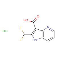 Chemical structure of 2-(difluoromethyl)-1H-pyrrolo[3,2-b]pyridine-3-carboxylic acid hydrochloride - CSSB20465145430