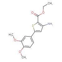 Chemical structure of ethyl 3-amino-5-(3,4-dimethoxyphenyl)thiophene-2-carboxylate - CSSB00000704445