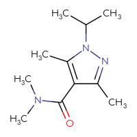 Chemical structure of N,N,3,5-tetramethyl-1-(propan-2-yl)-1H-pyrazole-4-carboxamide - CSSB00817460185