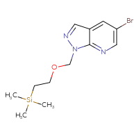 Chemical structure of 5-bromo-1-{[2-(trimethylsilyl)ethoxy]methyl}-1H-pyrazolo[3,4-b]pyridine - CSSB02495350627