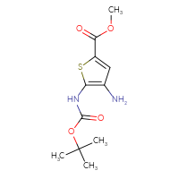 Chemical structure of methyl 4-amino-5-{[(tert-butoxy)carbonyl]amino}thiophene-2-carboxylate - CSSB00010730277