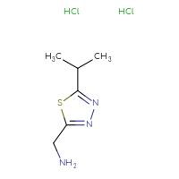 Chemical structure of 1-[5-(propan-2-yl)-1,3,4-thiadiazol-2-yl]methanamine dihydrochloride - CSSB00160572580