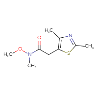 Chemical structure of 2-(2,4-dimethyl-1,3-thiazol-5-yl)-N-methoxy-N-methylacetamide - CSSB01991395665