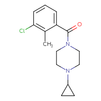 Chemical structure of 1-(3-chloro-2-methylbenzoyl)-4-cyclopropylpiperazine - CSSB02016761257