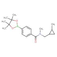 Chemical structure of N-methyl-N-[(2-methylcyclopropyl)methyl]-4-(4,4,5,5-tetramethyl-1,3,2-dioxaborolan-2-yl)benzamide - CSSB02526921430