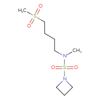 Chemical structure of N-(azetidine-1-sulfonyl)-N-(4-methanesulfonylbutyl)methanamine - CSMB14973532566