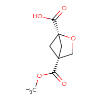 Chemical structure of (1r,4r)-4-(methoxycarbonyl)-2-oxabicyclo[2.1.1]hexane-1-carboxylic acid - CSSB02127880318