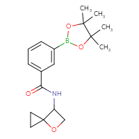 Chemical structure of N-{4-oxaspiro[2.3]hexan-6-yl}-3-(4,4,5,5-tetramethyl-1,3,2-dioxaborolan-2-yl)benzamide - CSSB21331714466