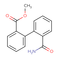 Chemical structure of methyl 2'-carbamoyl-[1,1'-biphenyl]-2-carboxylate - CSSB02008723602